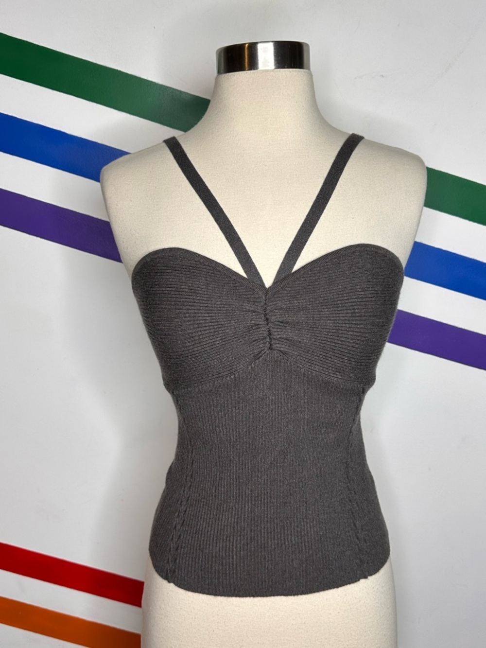 Favorite Daughter grey knit cami top size small